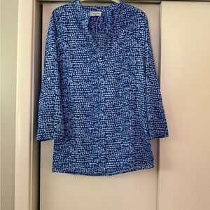 Mott50 Blue Graphic 3/4 Sleeve Tunic